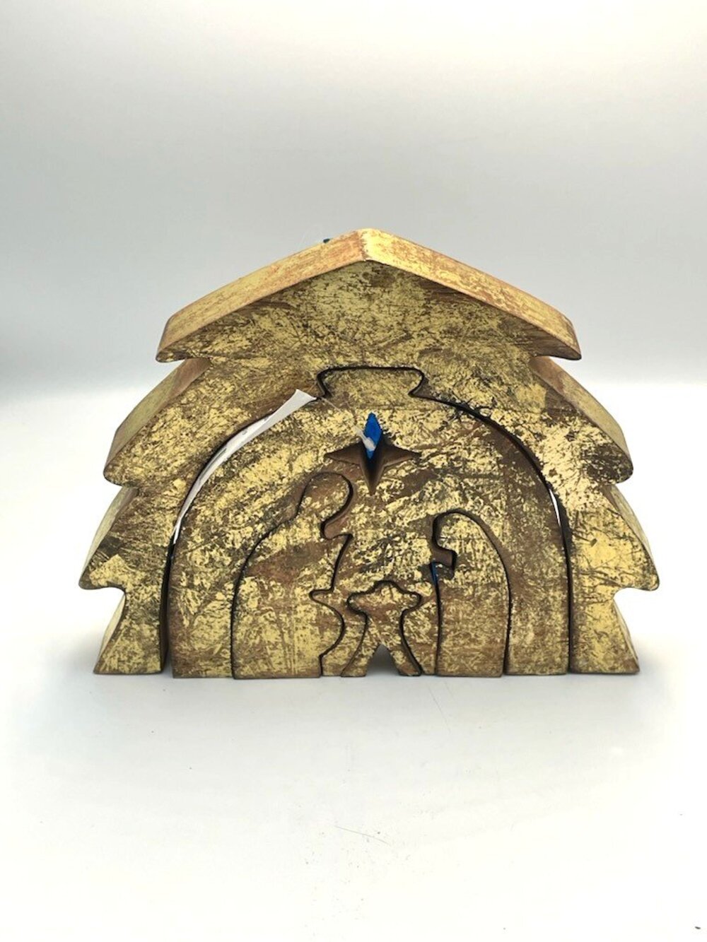 Park Hill Gilded Wooden Nativity Puzzle 5 pc‎ Set Christmas Seasonal Holiday